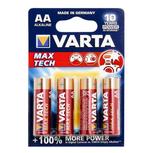 Батарейка Varta MAX Tech LR6-4BL 4 шт в Технопарк